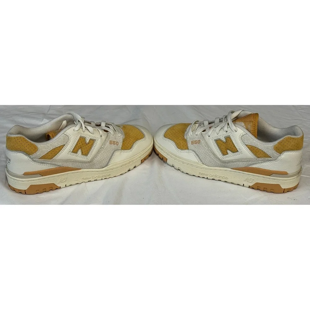New Balance 550 White Honey Gold BB550LEA Mens 9 Womens 10.5 Sneakers